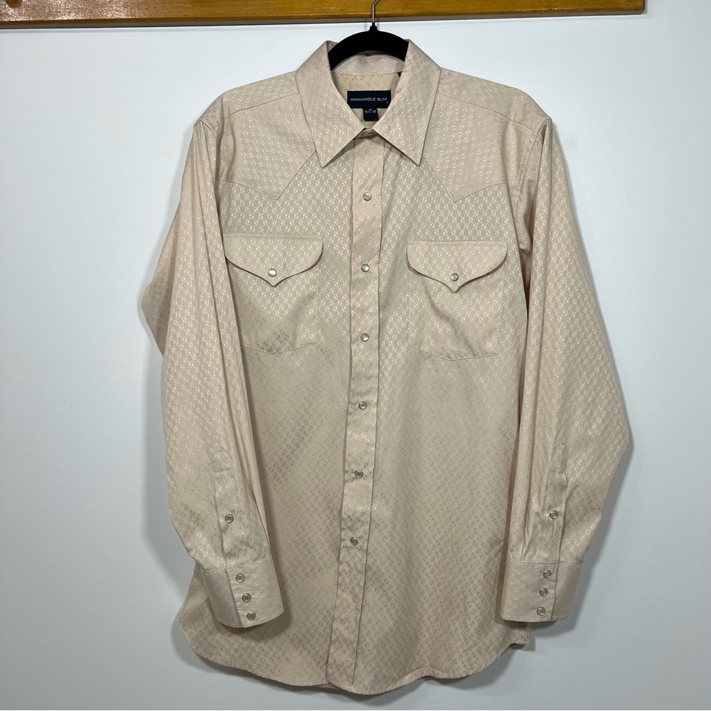 Panhandle Slim Textured Pearl Snap Shirt size M